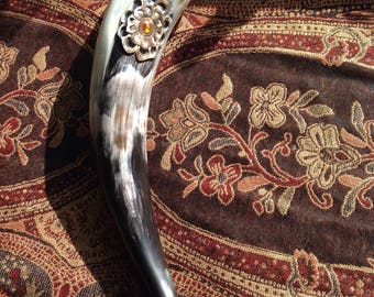 Tudor Rose Drinking Horn Order Your Custom Carved Drinking Horn Today!