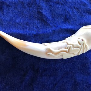 Carved Viking Double Rabbit Small Drinking Horn