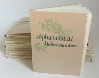 Alphabetical Lichencounters Book: Hand-Printed California Nature ABCs