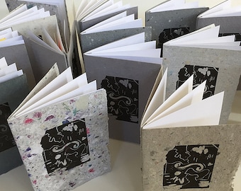 What We Reuse: Handmade book with recycled handmade paper cover
