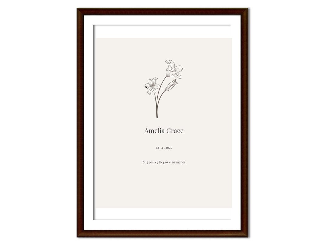 Custom Nursery Birth Stat Print - Etsy