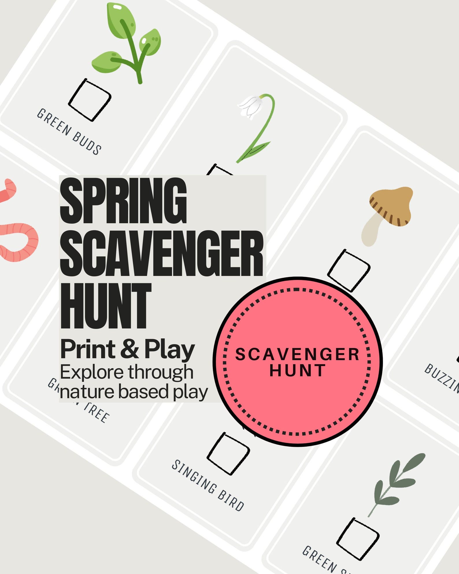 Spring Detectives Spring Nature Scavenger Hunt Printable for Kids | Spring Detectives ...