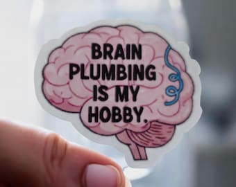 Pegatina de neurología: pasatiempo de plomería cerebral, regalo de radiología