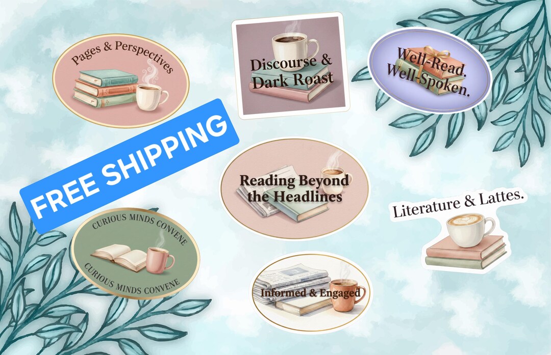 Intellectual Coffee Club 2” Sticker Bundle (6 Pack) | Literature ...