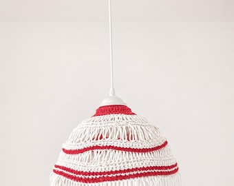 Paralume a sospensione intrecciato a mano / Colore e dimensioni personalizzabili / Lampada da soffitto boho per cameretta / Decorazione per bambini