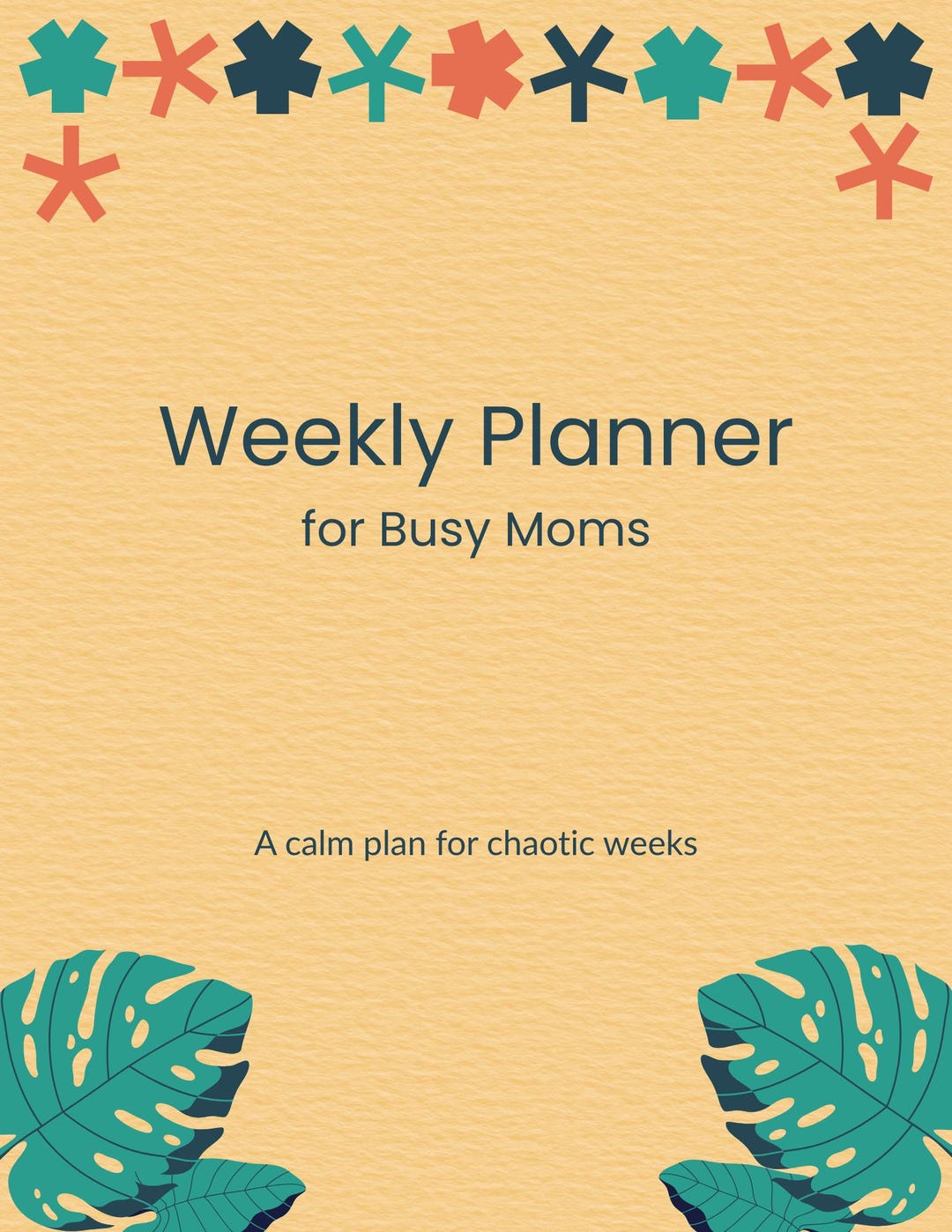 Weekly Planner for Busy Moms | Minimal Printable Planner | Calm ...