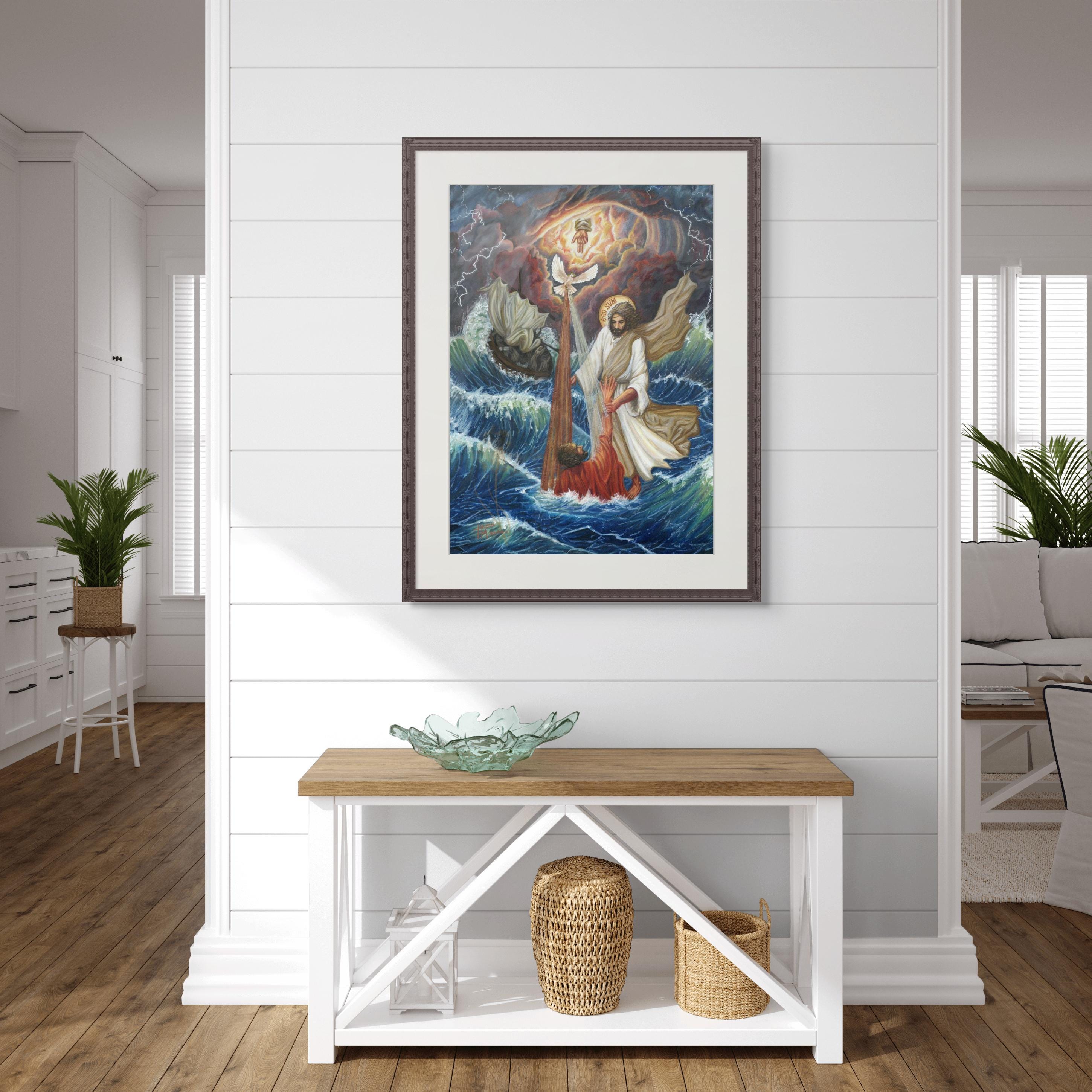 Jesus and Peter Walk on Water, Catholic Christian Giclee Art Print ...