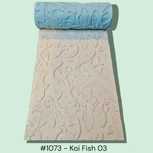 Koi Fish Texture Roller 03 | Clay Roller 1 for Pottery & Polymer Clay | Ceramic Pattern Tool | Embossing Stamp | 3D Printed