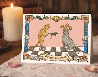Medieval Cats Valentine Card | Greeting Card
