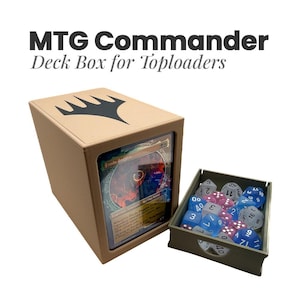 MTG Commander Deck Box with Commander in Toploader