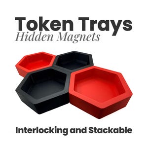 Hex Board Game Token Tray with Hidden Magnets
