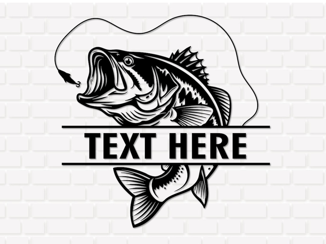 Custom Bass Fishing SVG PNG, Fish Name Monogram T-shirt Design, Cricut Cut File
