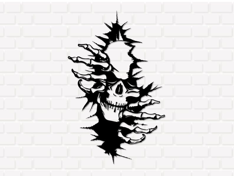 Crumbling Svg Skull Burst SVG PNG: Cracked Skeleton Horror Design - Cricut Silhouette ...