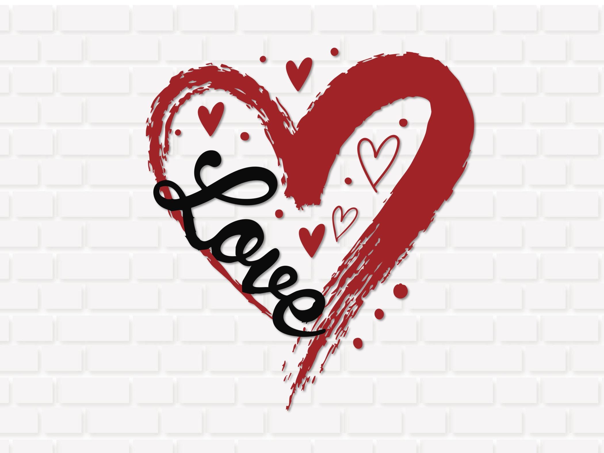 Red Love Heart SVG PNG, Girly Valentines Shirt, Symbol of Love (digital ...