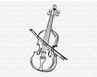 Violin SVG PNG: Classical Music Instrument Design - Cricut Silhouette, Digital Download