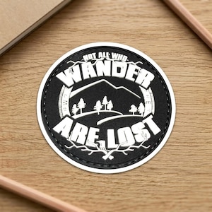 Not All Who Wander Are Lost Embroidered Patch Iron On Sew On Adventure Quote Patch for Jacket Hat Backpack