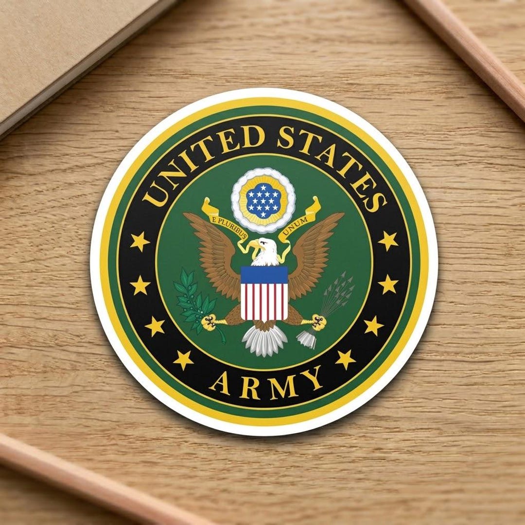 US Army Style Emblem Sticker Military Insignia Waterproof Vinyl Decal ...