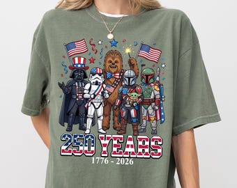 Retro Star Wars May The 250th Be With You Shirt, USA 250th Anniversary Independence Day Tee, Patriotic 4th Of July Galaxy's Edge T-shirt