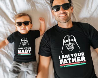 Bijpassende cadeauset I Am Your Baby And I Am Your Father, cadeau babyjongen en babymeisje, match papa en baby, bijpassende outfits voor het hele gezin