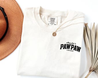 Comfort Colors Personalized Pawpaw Shirt With Kid Name, Pawpaw Tshirt, Gift for Pawpaw, Father's Day Holiday Apparel, Papa Sweatshirt