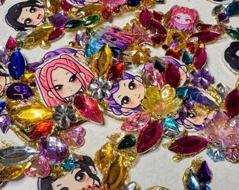 KPop Demon Hunters Rumi Zoey Mira Face Painting Gems Bling Reusable