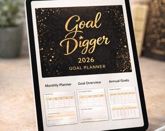 Planer cyfrowy Goal Digger – dziennik codziennej produktywności i wyznaczania celów życiowych