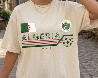 Algeria World Soccer 2026 T-Shirt, Vintage Algeria Soccer Comfort Colors Shirt, Algeria National Team Shirt, Retro Soccer Fan Gift