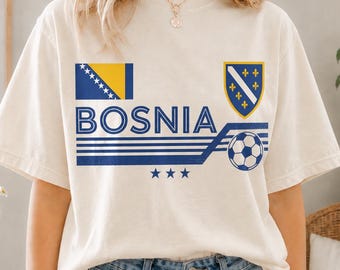 Retro Bosnia World Soccer 2026 T-Shirt, Vintage Bosnia Soccer Comfort Colors Shirt, Bosnia National Team Shirt, Retro Soccer Fan Gift