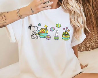 Funny Snoop Easter Bunny Egg Spring Graphic Tee, Cute Dog & Bunny Holiday Shirt