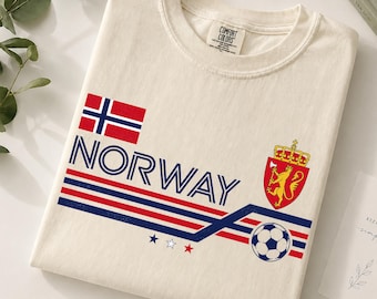 Norway World Soccer 2026 T-Shirt, Vintage Norway Soccer Comfort Colors Shirt, Norway National Team Shirt, Retro Soccer Fan Gift