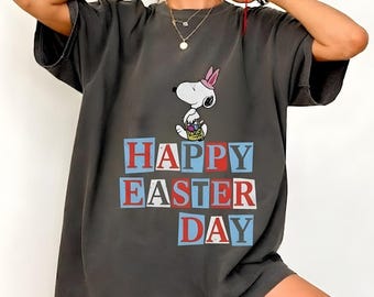 Happy Easter Day Snoopy Shirt, Cute Easter Bunny Dog Tee, Funny Easter Graphic T-Shirt, Spring Holiday Gift Shirt, Easter Celebration Tee