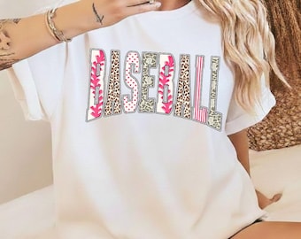 Baseball Varsity Shirt, Retro Leopard Camo Baseball Tee, Game Day Baseball T-Shirt, Vintage Sports Fan, Cute Baseball Lover