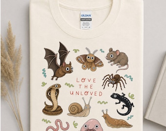 Love The Unloved Animal Shirt, Weird Animal Graphic Shirt, Cute Creepy Animal Tee, Aesthetic Nature Lover Gift