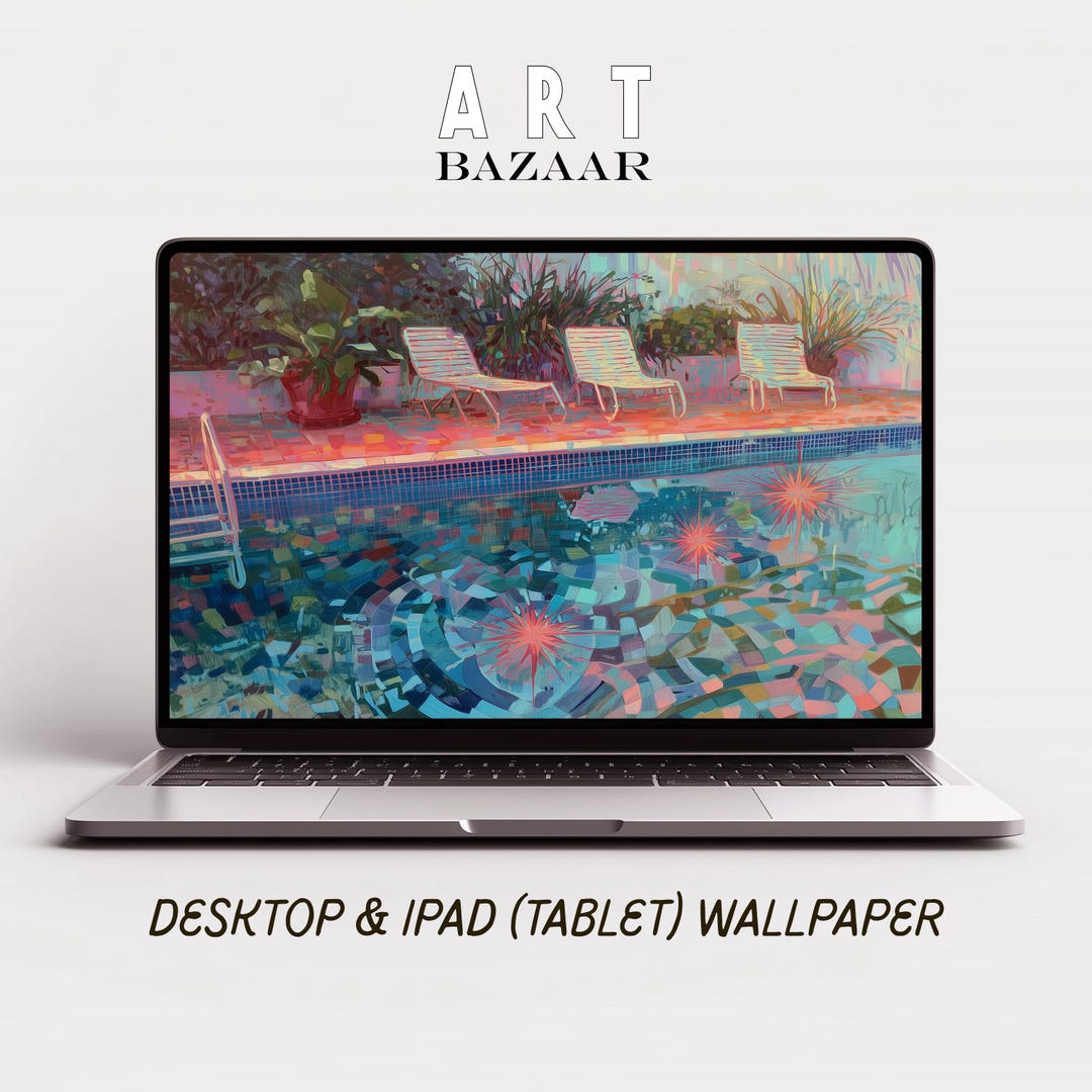 BY THE POOL | Desktop Wallpaper, iPad Wallpaper, Tablet Background ...