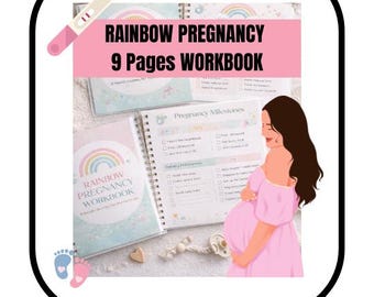 Rainbow Pregnancy Workbook | Printable Pregnancy Journal, 9-Month Planner, Birth Plan, Milestones & Bump Tracker