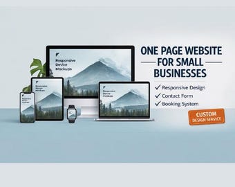 One-Page Website Design for Small Business | Responsive Website with Contact Form & Booking System