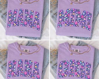 Mama Nana Mimi Gigi PNG Bundle, Floral Grandma Sublimation PNG, Spring Mothers Day Shirt Design, Digital Download