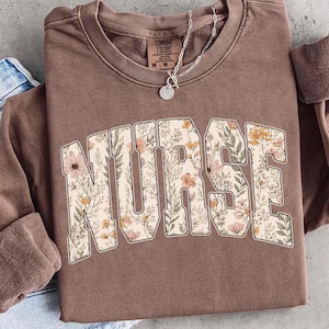 Nurse Floral Wildflower Png Bundle, Nurse Shirt Design Bundle, Nicu RN CNA LPN Varsity Letters, Sublimation Design, Instant Download image 2