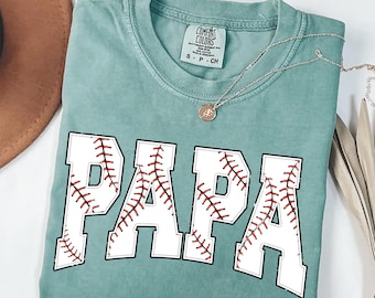 Baseball Papa PNG, Tball Papa PNG, Design de chemise de baseball Papa, lettres de baseball universitaire, sublimation de points de baseball