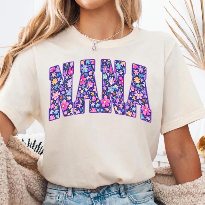 Custom Name PNG, Personalized Floral Spring Sublimation Shirt Design, Custom Text Digital Download image 4