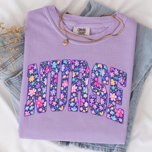 Nurse PNG Floral Spring Nurse Shirt Design, Nurse Appreciation Gift, Flower Nurse Sublimation, Instant Download