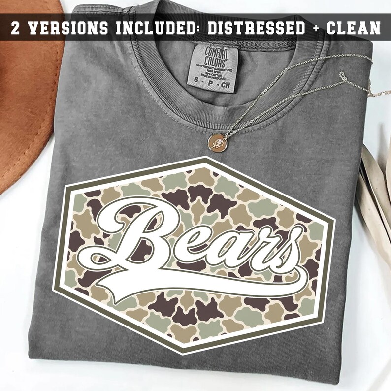 Script California Bears Bears PNG, Camo Script Bears Mascot PNG, School Spirit Game Day Shirt ...