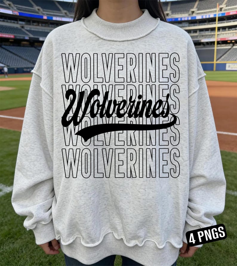 Wolverines PNG, Mascot Script Wolverines PNG, School Spirit Shirt ...