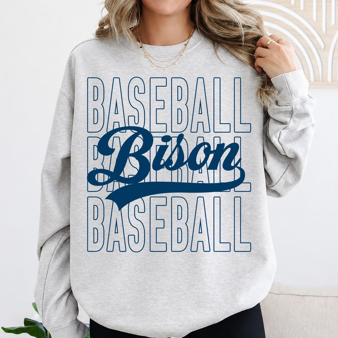Baseball Bison PNG, Script Bison Baseball Team Mascot Shirt Design PNG ...