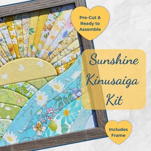 Sunshine Kinusaiga Kit | DIY Fabric Art Kit | Pre-Cut Foam Board | Includes Frame & Instructions | Beginner Friendly