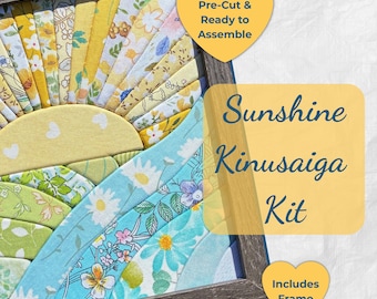 Sunshine Kinusaiga Kit | DIY Fabric Art Kit | Pre-Cut Foam Board | Includes Frame & Instructions | Beginner Friendly