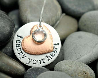 I Carry Your Heart - Valentine's Day Gift - Memorial Necklace - Loss Jewelry