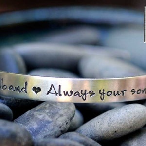 Today a Groom Tomorrow a Husband Always Your Son Mother of the Groom Personalized Hand Stamped Bracelet image 4