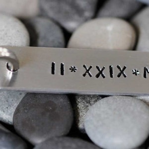 Roman Numeral Keychain Custom Personalized Key Chain image 1