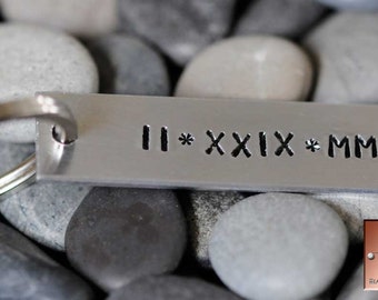 Roman Numeral Custom Personalized Keychain